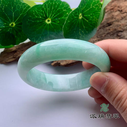 派瑞翡翠 翡翠手镯 糯种 绿色 商品图3