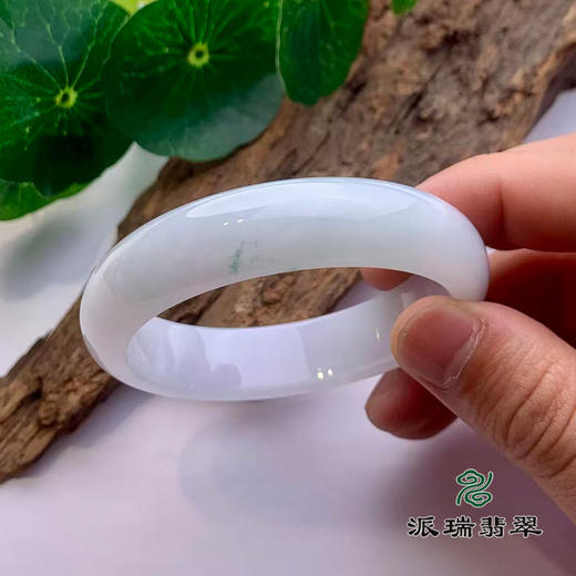 派瑞翡翠 翡翠手镯 糯种 白色 商品图2