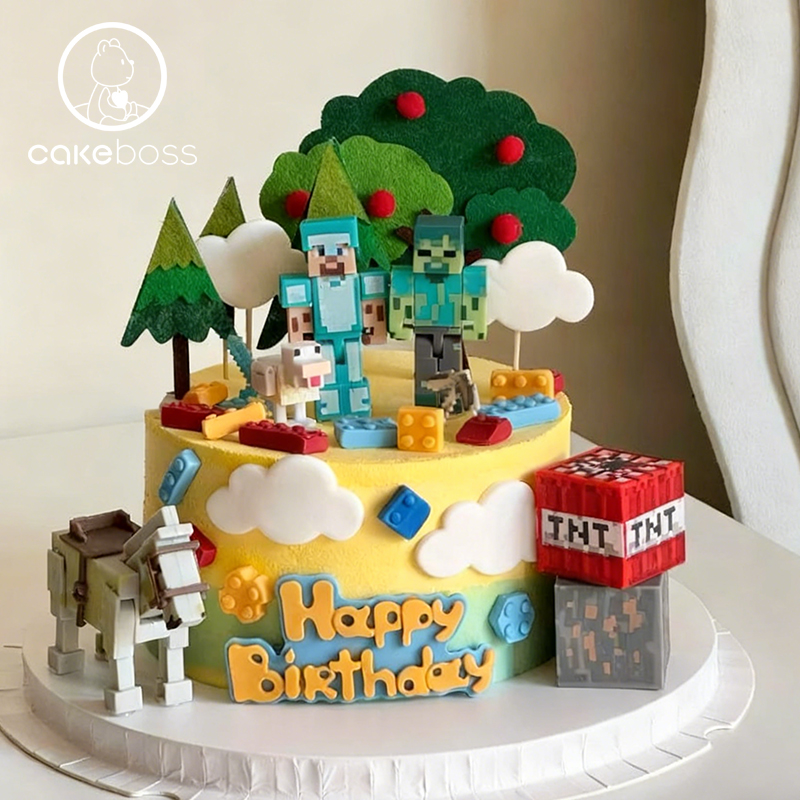 【私人订制】我的世界主题系列水果奶油生日蛋糕