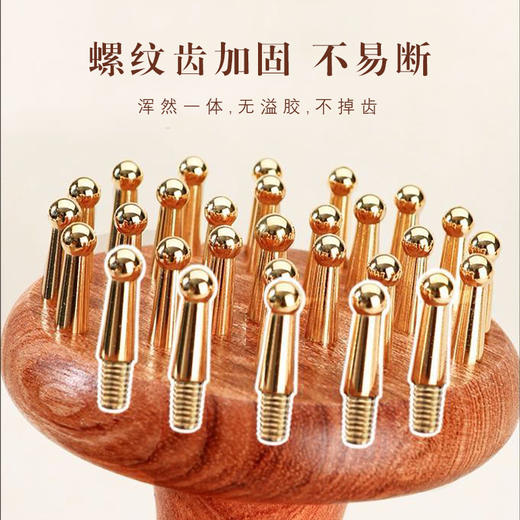 正安优选·黄铜梨花木经络刷 商品图1