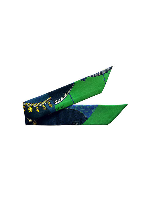 北京仓｜AN-NEE-SOLEIL-绿调 波西米亚 4cm 丝巾手镯［法国设计师］ 商品图1