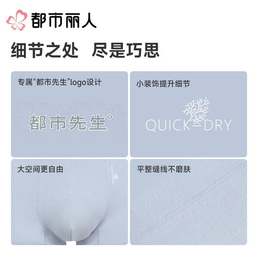 都市丽人男士男士内裤水柔棉平角裤明筋棉平角FKCC32 商品图1