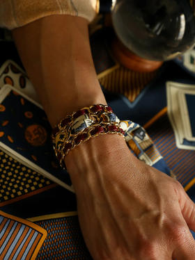 订购14周到｜AN-NEE-C3G-DECEMBRE-BDX-深蓝色 塔罗 2cm 丝巾手镯［法国设计师］