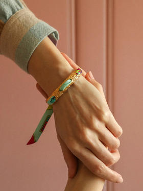 订购14周到｜AN-NEE-QUEEN-薄荷绿 幸运予你 1cm 丝巾手镯［法国设计师］