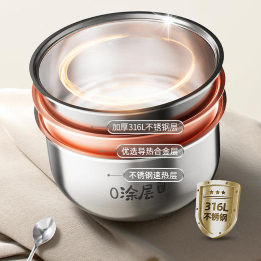 【快递】小熊不锈钢内胆2升电饭煲DFB-P20R2 商品图1