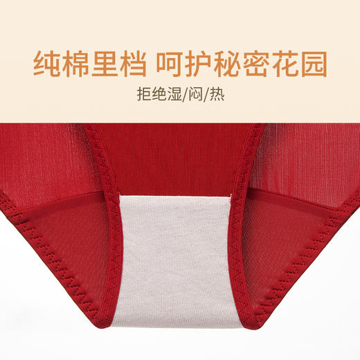 奶糖派幽梦配套内裤丝绒拼接蕾丝性感小裤低腰三角裤女士内裤送女友 商品图4