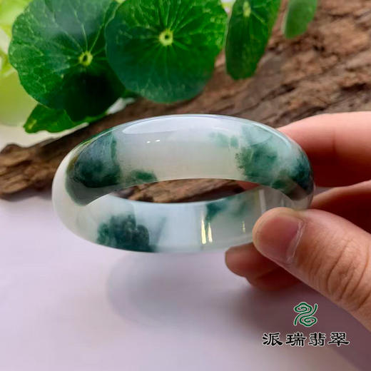 派瑞翡翠 翡翠手镯 糯种 飘花 商品图2
