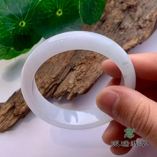 派瑞翡翠 翡翠手镯 糯种 白色 商品图3