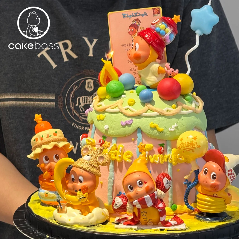 【私人订制】星星人主题系列水果奶油生日蛋糕