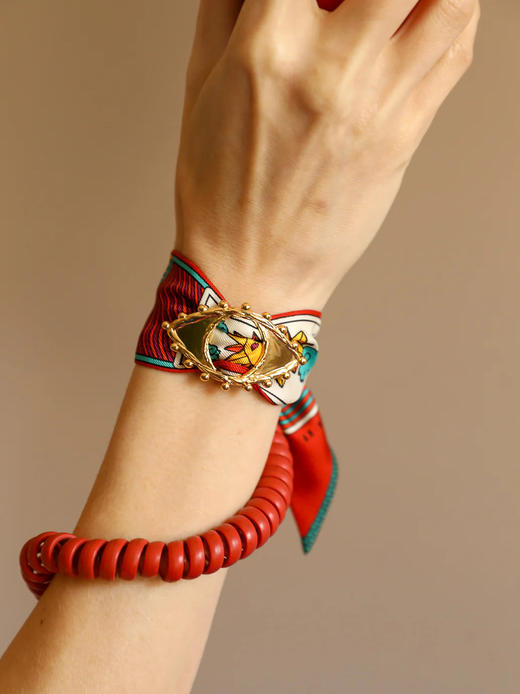 北京仓｜AN-NEE-BONOEIL-红色 塔罗 4cm 装饰扣手镯［法国设计师］ 商品图0