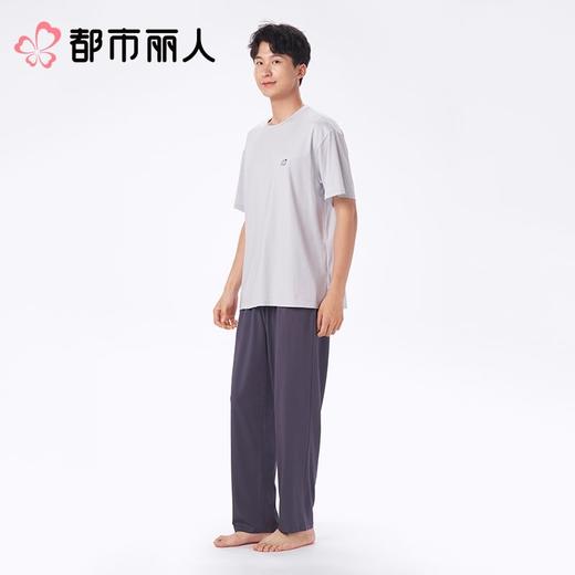 【代言人同款】都市丽人男士睡衣水光棉三件套家居服短袖短裤+长裤FHC2A1 商品图6