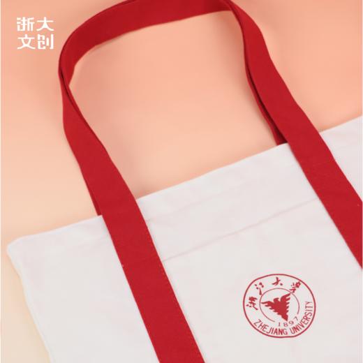 浙江大学帆布拼色单肩包-红色 商品图3