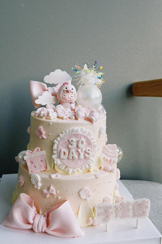 「女孩」周岁 满月 百天 蛇宝宝蛋糕 图片是双层 商品图0