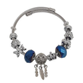 欧美时尚合金串珠手链 开口可调节 多元素配饰