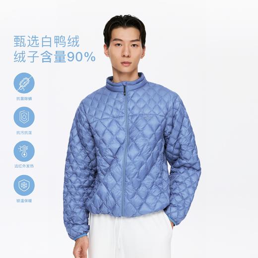 立领菱形格男式羽绒服（男女同款） 商品图0