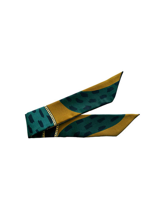 订购14周到｜AN-NEE-BONOEIL-棕绿色 夏帕诺瓦 4cm 丝巾装饰扣手镯［法国设计师］ 商品图1