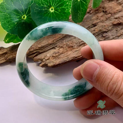派瑞翡翠 翡翠手镯 糯种 飘花 商品图3