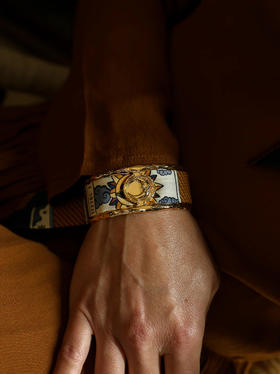 北京仓｜AN-NEE-LUNE-深蓝色 塔罗 2cm 丝巾手镯［法国设计师］