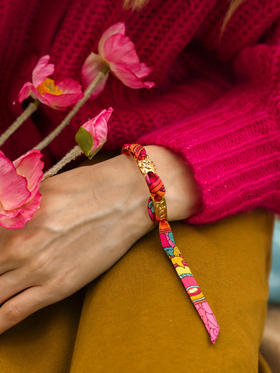 订购14周到｜AN-NEE-FEERIE-藤蔓-粉蓝色 无名之境 1cm 丝巾手镯［法国设计师］