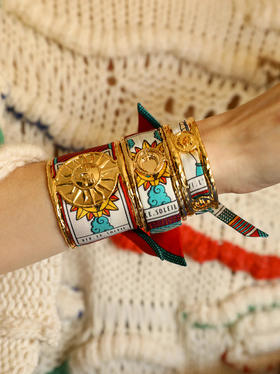 订购14周到｜AN-NEE-LUNE-红色 塔罗 2cm 丝巾手镯［法国设计师］