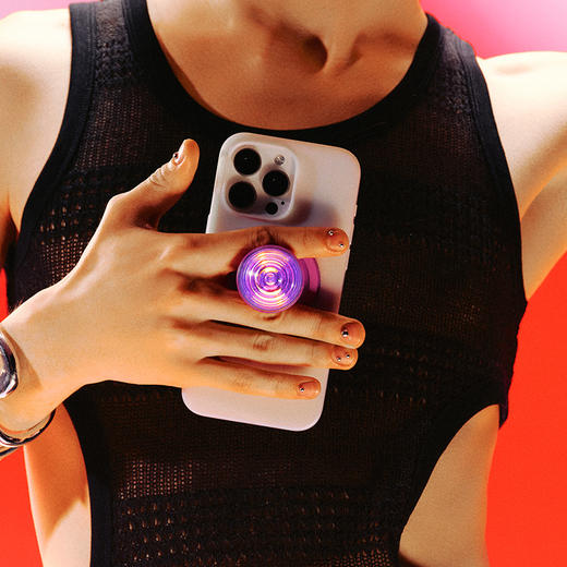 1【夜行者】漩涡霓虹 MAGSAFE磁吸 Round圆啪嗒系列 粉色 波纹 商品图1