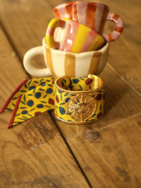 订购14周到｜AN-NEE-SOLEIL-黄色 吉普赛传说 4cm 丝巾手镯［法国设计师］