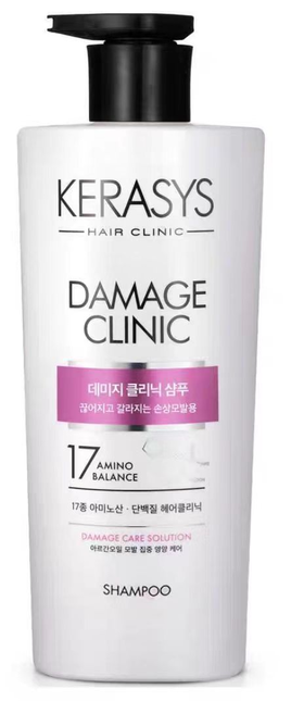 爱敬 科娜洗丝受损修复洗发水600ml애경 데미지 클리닉 샴푸(끊어지고 갈라지는 손상모발용)  600ml