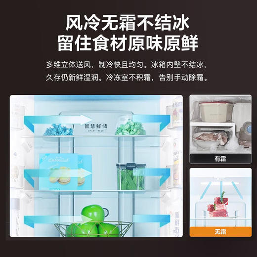 【美的】冰箱_327L法式多门双变频恒温养鲜风冷三区独立循环大容量超薄玻璃门冰箱 榭湖银_BCD-327WFGPM【佛山】 商品图2