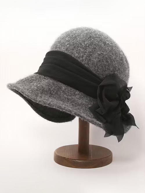 北京仓｜CA4LA-CF POEM6-缎带 钩针 渔夫帽（灰色）［日本设计师］ 商品图2