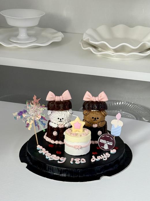 可露丽线条小熊组合（改字备注，蜡烛底托颜色随机搭配） 商品图0