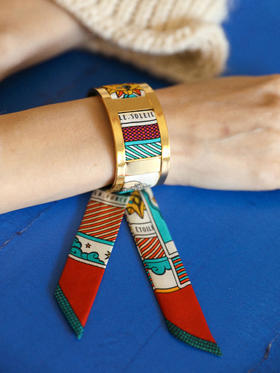 订购14周到｜AN-NEE-JMA-红色 塔罗 2cm 丝巾手镯［法国设计师］