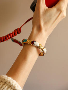 北京仓｜AN-NEE-QUEEN-红色 塔罗 1cm 丝巾手镯［法国设计师］