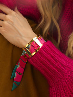 订购14周到｜AN-NEE-JMA-粉蓝色 无名之境 2cm 丝巾手镯［法国设计师］