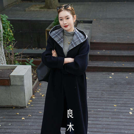 【部分现货】良木礼山羊绒连帽大衣（D8203） 商品图0