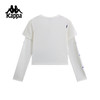Kappa 长袖t恤2026新款女白色圆领假两件撞色运动上衣潮KPDLATC31 商品缩略图1
