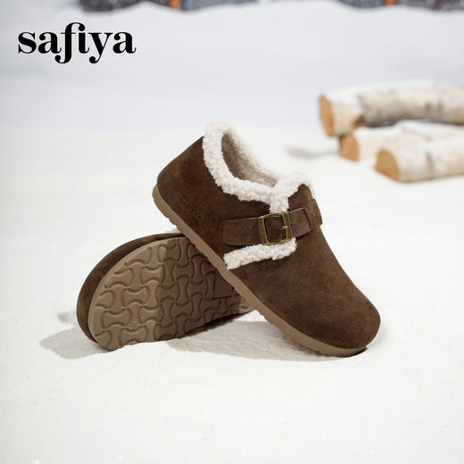 预售|Safiya/索菲娅2025秋冬加绒保暖百搭外穿平底一脚蹬毛毛勃肯鞋SFD4112M91 商品图5