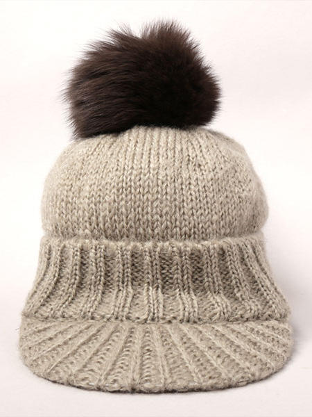 北京仓｜CA4LA-FUWA CAP3-绒球球 毛线帽（灰色）［日本设计师］ 商品图3