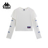 Kappa 长袖t恤2026新款女白色圆领假两件撞色运动上衣潮KPDLATC31 商品缩略图0