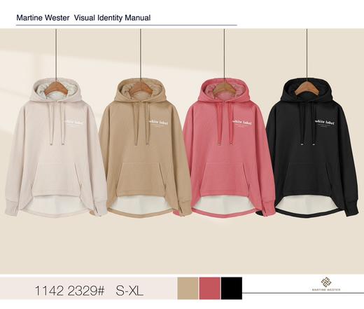 Martine Wester 女华夫复合格摇粒绒宽松连帽卫衣11422329 商品图0