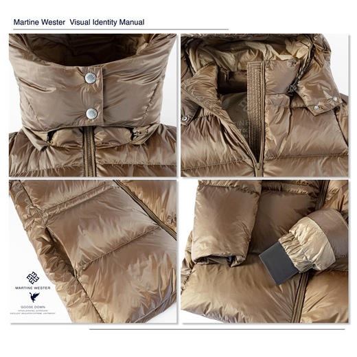 Martine Wester女式日本帝人10D超薄羽绒面料中长款可脱卸帽鹅绒服 11383638 商品图5