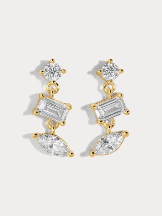 订购8周到｜Lili Claspe-Mavis-梅维斯 金色 锆石 耳钉［美国设计师］ 商品图1