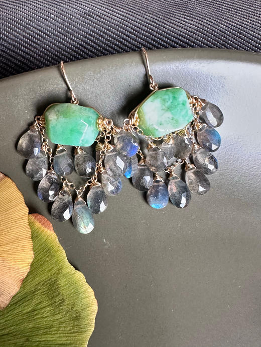 SpoiledBrat Jewelry Chandelier系列 | 澳洲玉斜长石吊灯耳环 商品图6