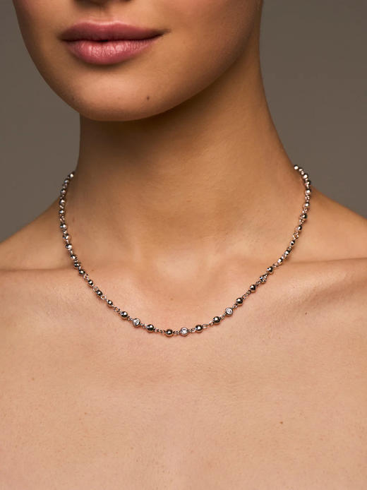 北京仓｜Lili Claspe-Stella-银色 网球 锆石 项链［美国设计师］ 商品图3