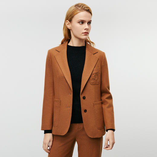 EITIE爱特爱冬季新款气质通勤修身显瘦干练毛呢西装外套8003702 商品图1