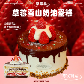 草莓季限定 草莓雪山奶油蛋糕（为保造型稳固，出品时外层需包裹塑料围边）