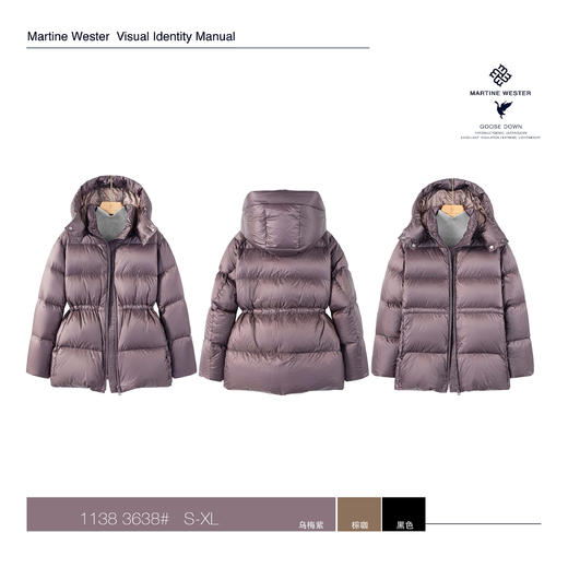 Martine Wester女式日本帝人10D超薄羽绒面料中长款可脱卸帽鹅绒服 11383638 商品图4