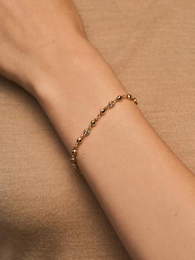 北京仓｜Lili Claspe-Stella-金色 网球 锆石 手链［美国设计师］