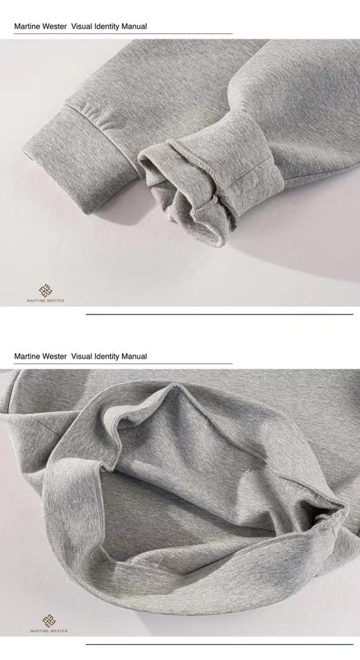 Martine Wester 男独家定制420克加厚双层领卫衣 11021321 商品图7