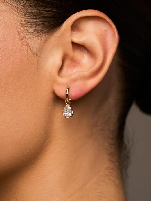 订购8周到｜Lili Claspe-Estelle Pear-梨子糖 金色 锆石 小号 耳环［美国设计师］ 商品图3