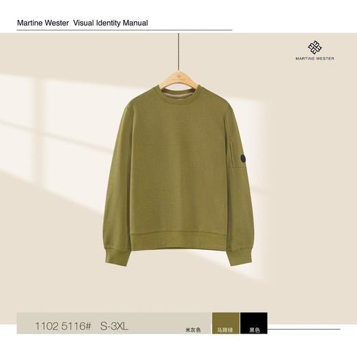 Martine Wester 男款袖子拉链口袋圆领卫衣 11025116 商品图2